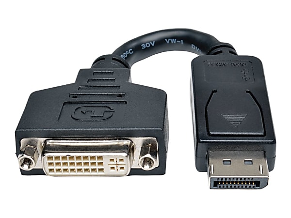 Tripp Lite DisplayPort to DVI Adapter Video Converter DP to DVI M/F 50 Pack - 6" - 50 Pack - 1x DisplayPort Male Digital Audio/Video - P13400050BK