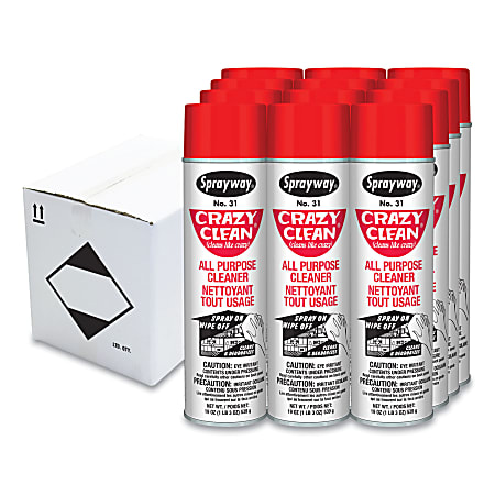Crazy Clean All Purpose Cleaner, Floral Scent, 19 oz Aerosol Spray, Dozen Crazy Clean All Purpose Cleaner, Floral Scent, 19 oz Aerosol Spray, Dozen