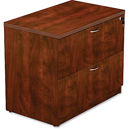 Lorell® Chateau 36"W Lateral 2-Drawer File Cabinet, Cherry