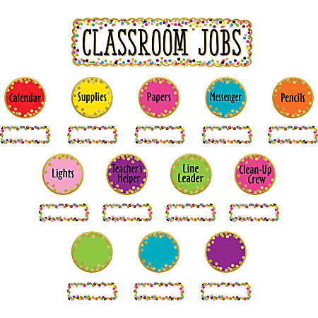Teacher Created Resources Confetti Classroom Jobs Mini Bulletin Board Set