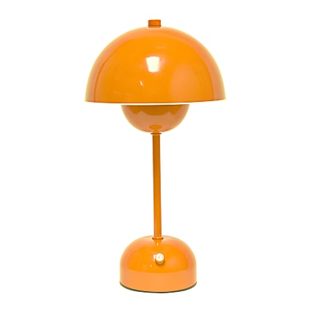 Simple Designs Mushroom Magic Dimming Rechargeable LED Touch Stick Lamp, 11-13/16"H, Bright Orange