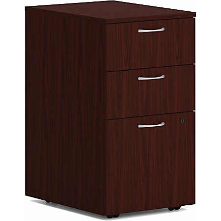 HON Mod HLPLPMBBF Pedestal, 28"H x 15"W x 20"D, 3 x Box, File Drawer(s), Traditional Mahogany