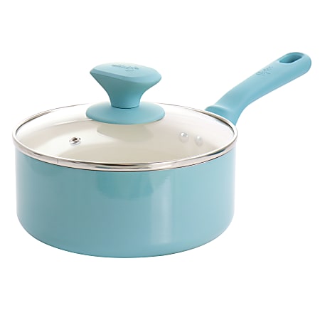 Spice by Tia Mowry Savory Saffron Healthy Nonstick 5qt Dutch Oven with Steamer Insert - Teal