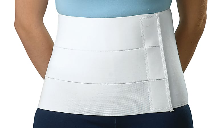 Medline Tri-Panel 9" Abdominal Binder, 46 - 64", Large/XL, White