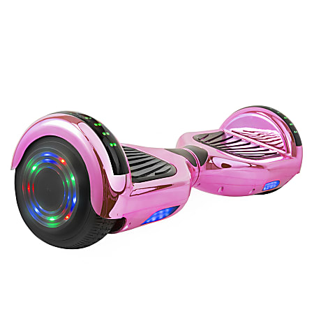 AOB Hoverboard With Bluetooth® Speakers, 7”H x 27”W x 7-5/16”D, Pink/Chrome