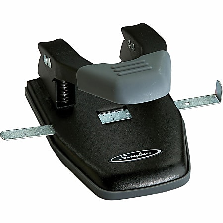 917345-9 Swingline Two to Three-Hole Paper Punch: 10 Sheet Capacity, Metal,  9/32 in Hole Dia.