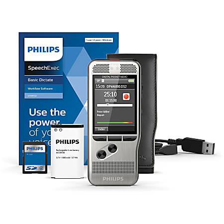 Philips Pocket Memo Voice Recorder (DPM6000) - microSD,