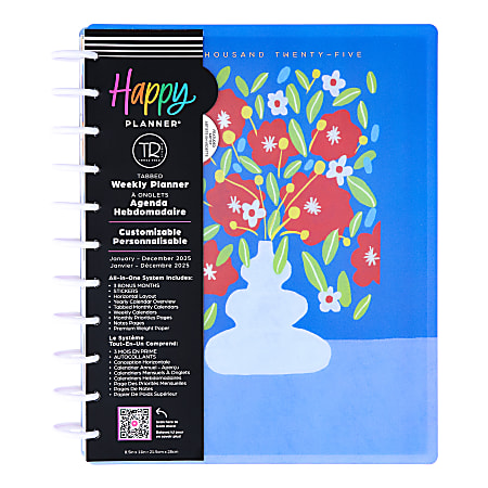 2025 Happy Planner Big Monthly/Weekly Planner, 8-1/2" x 11", Pop Of Joy, January To December, PPBD12-232