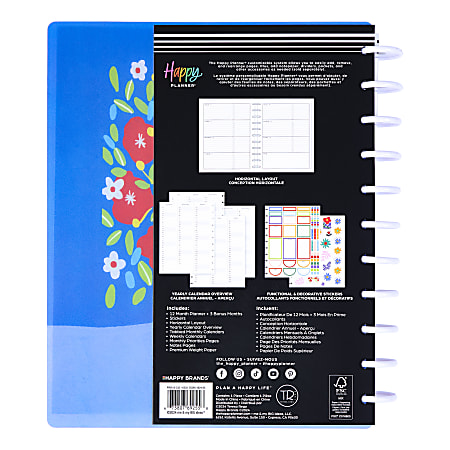 2025 Happy Planner Big MonthlyWeekly Planner 8 12 x 11 Pop Of Joy