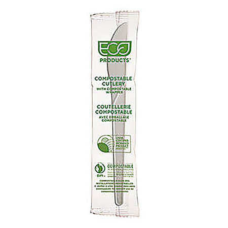 Eco-Products Compostable Knives, 6", White, Pack Of 1,000 Knives