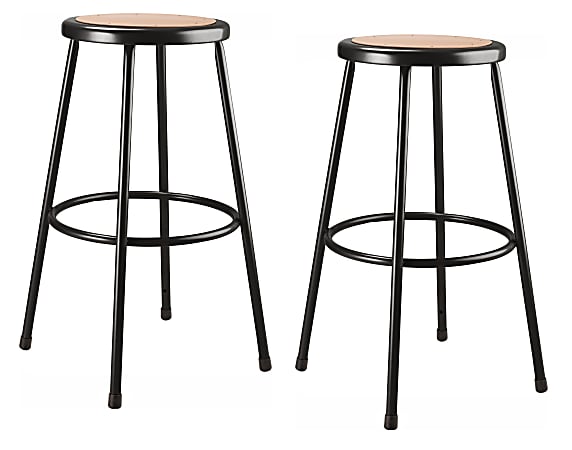 National Public Seating® 6200 Series Stools, Black, Pack Of 2 Stools