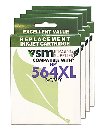 VSM Imaging Supplies VSM564XL-MULTI4PACK (HP 564XL / CN684WN/CB323WN/CB324WN/CB325WN) Remanufactured High-Yield Black/Color Ink Cartridges, Pack Of 4