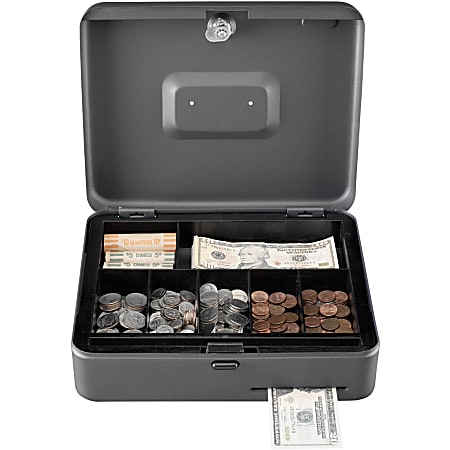 Steelmaster Cash Slot Security Boxes 2 Bill 5 Coin Steel Gray 3.2 ...