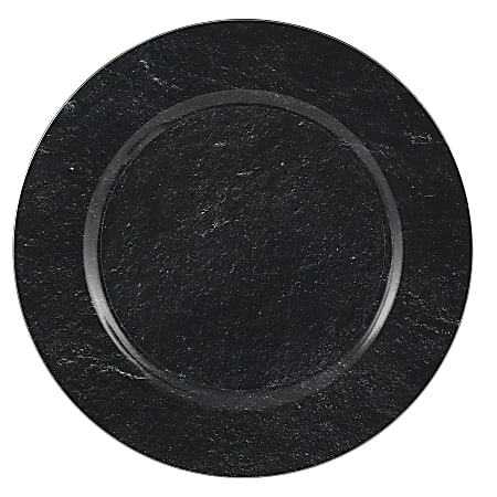 Amscan Printed Plastic Charger Plates, 13", Slate, Set Of 2 Plates