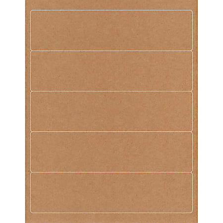ReBinder™ Adhesive Binder Spine Labels, 2" x 8", Brown Kraft, 5 Labels Per Sheet, Pack Of 25 Sheets