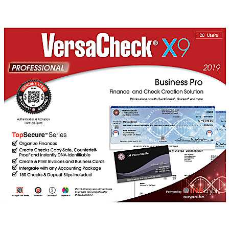 VersaCheck® TopSecure™ X9 Professional 2019, 20-Users, Disc