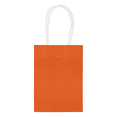 Amscan Kraft Paper Bags, 5-1/8"H x 4"W x 2"D, Orange Peel, Pack Of 24 Bags