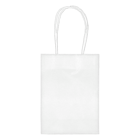 Amscan Kraft Paper Bags, 5-1/8"H x 4"W x 2"D, White, Pack Of 24 Bags