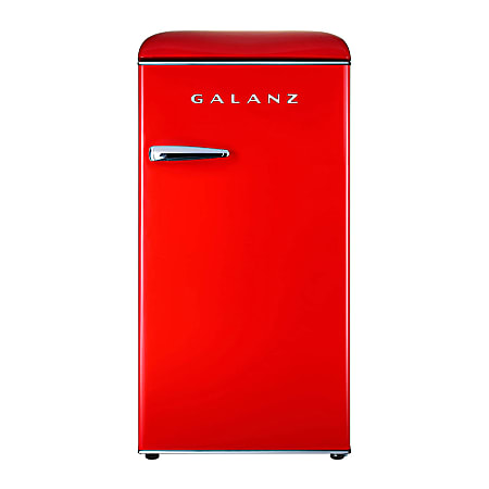 Galanz Retro 3.3 Cu. Ft. Single Door Refrigerator, Red, Total Qty 1