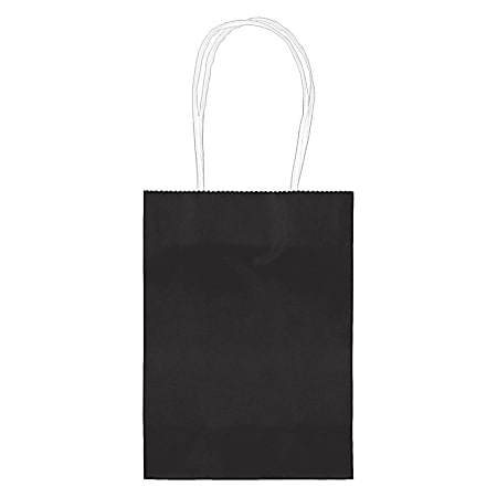 Amscan Kraft Paper Bags, 5-1/8"H x 4"W x 2"D, Jet Black, Pack Of 24 Bags