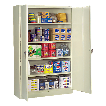 Standard Storage Cabinet, 4 Adjustable Shelves, 18"W x 72"D, Putty