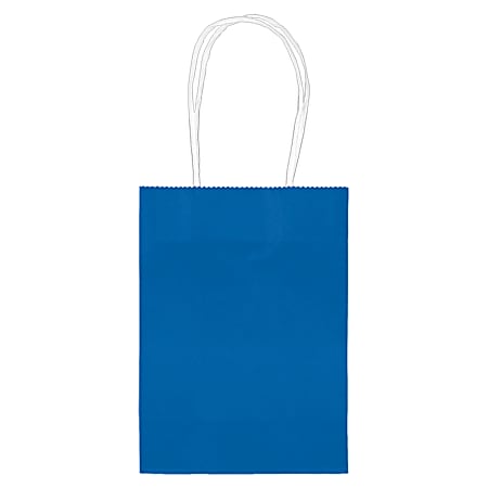Amscan Kraft Paper Bags, 5-1/8"H x 4"W x 2"D, Bright Royal, Pack Of 24 Bags