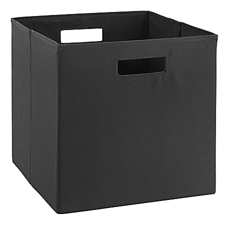 Linon Emmet Storage Bins, Medium Size, Black, Pack Of 2