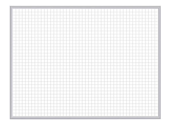 Ghent Grid 1" x 1" Magnetic Dry-Erase Whiteboard, 48 1/2" x 96 1/2", Satin, Aluminum Frame With Silver Finish