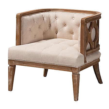Baxton Studio 9384 Accent Barrel Chair, Beige
