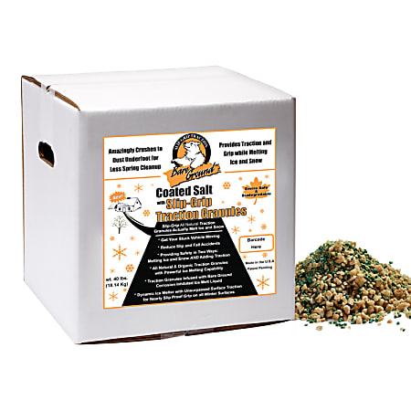 Bare Ground Granular Ice Melt, Premium Blend, With Infused Traction Granules, 40 lb Box