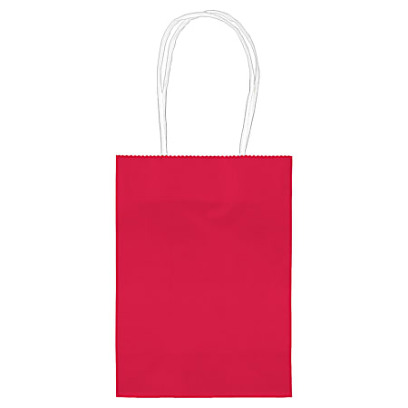 Amscan Kraft Paper Bags, Small, Apple Red, Pack Of 24 Bags