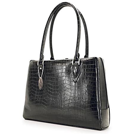 Mobile Edge Large Milano Computer Handbag (Small) - Top-loading - Faux Croc - Black