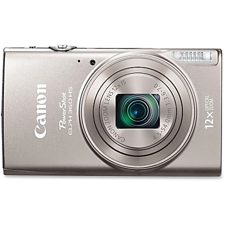 Canon PowerShot 360 HS 20.2 Megapixel Compact Camera - Silver - 1/2.3" Sensor - Autofocus - 3"LCD - 12x Optical Zoom - 4x Digital Zoom - Optical (IS) - 5184 x 3888 Image - 1920 x 1080 Video - HD Movie Mode - Wireless LAN