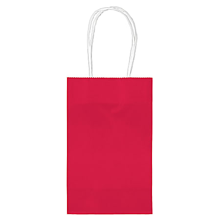 Amscan Paper Solid Cub Gift Bags, Small, Apple Red, Pack Of 40 Bags