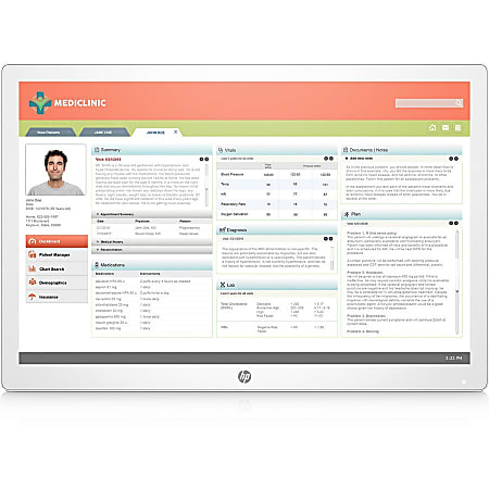 HP Healthcare Edition HC241 24" WUXGA LED LCD Monitor - 16:10 - White - 24" Class - 1920 x 1200 - 270 Nit Typical - 14 ms - HDMI - VGA - DisplayPort
