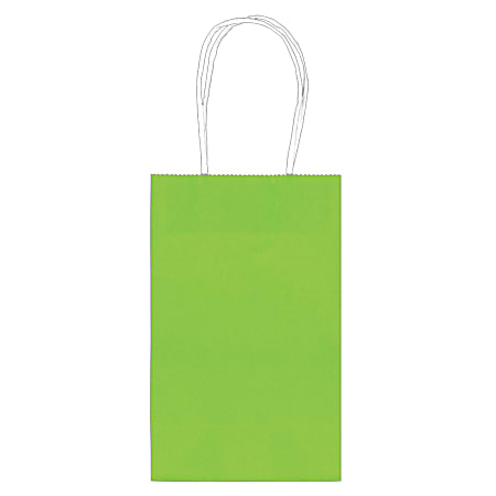 Amscan Paper Solid Cub Gift Bags, Small, Kiwi Green, Pack Of 40 Bags