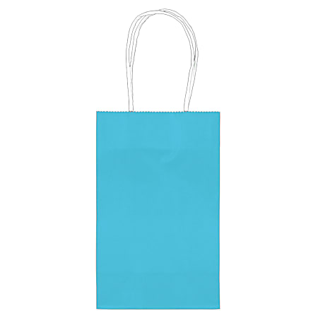 Amscan Paper Solid Cub Gift Bags, Small, Turquoise, Pack Of 40 Bags