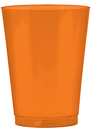 Amscan Plastic Cups, 10 Oz, Orange Peel, 72 Cups Per Pack, Set Of 2 Packs