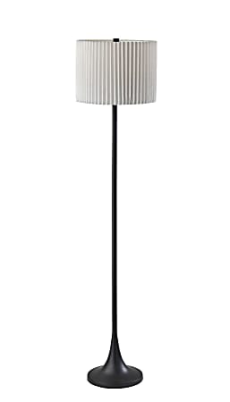 Adesso Simplee Eli Floor Lamp, 60"H, Black/White