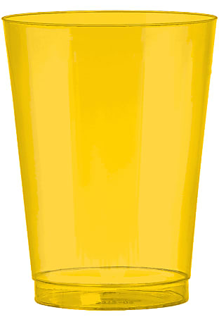 Amscan Plastic Cups, 10 Oz, Sunshine Yellow, 72 Cups Per Pack, Set Of 2 Packs