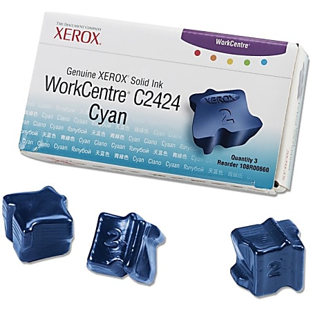 Xerox® 108R00660 Cyan Solid Ink Sticks, Pack Of 3