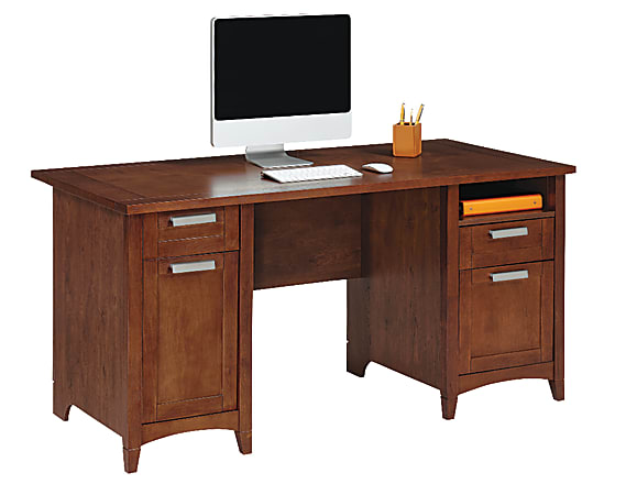 Realspace Marbury Collection Executive Desk Auburn Brown - ODP Business ...