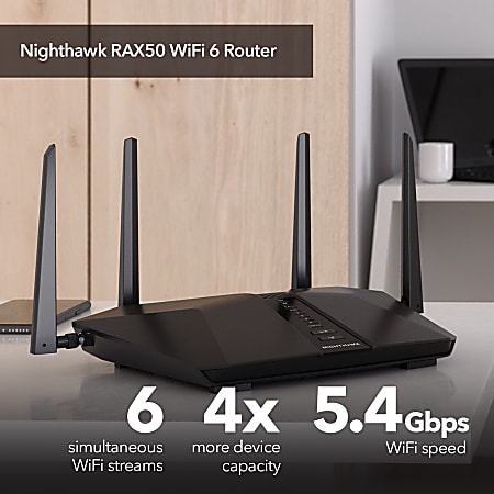 Netgear Nighthawk AX6 Wireless Wi Fi 6 Stream Router RAX50 100NAS