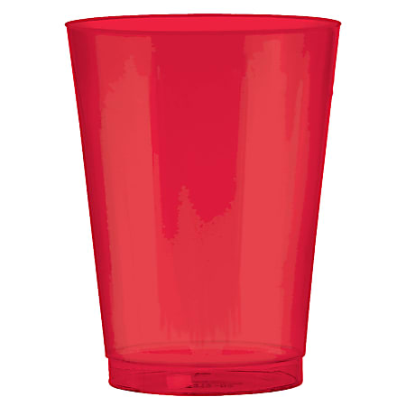 Amscan Plastic Cups, 10 Oz, Apple Red, 72 Cups Per Pack, Set Of 2 Packs