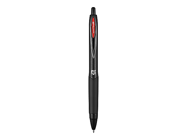uniball™ 207 Plus+ Retractable Gel Pens, Medium Point (0.7mm), Red, 12 Pack, 70464