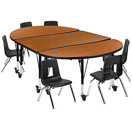 Flash Furniture Mobile 76 Oval Wave Flexible Laminate