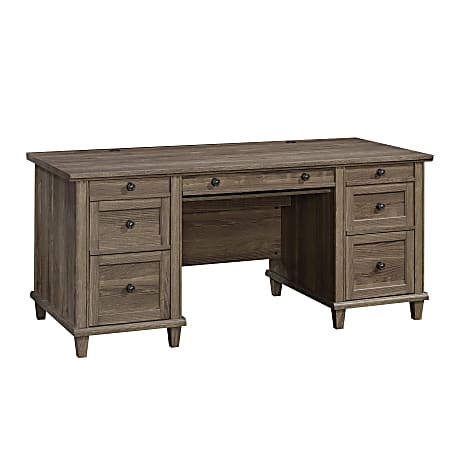 Sauder® Hammond 68"W Executive Computer Desk, Emery Oak