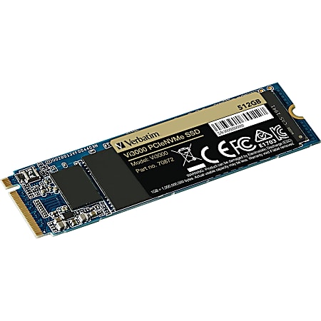 Verbatim Vi3000 512 GB Solid State Drive M.2 2280 Internal PCI Express NVMe  PCI Express NVMe 3.0 x4 Notebook Desktop PC Device Supported 300 TB TBW  3000 MBs Maximum Read Transfer Rate 5 Year Warranty - Office Depot