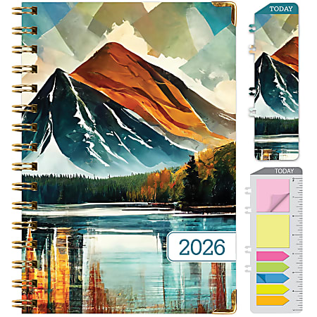 2026 Excello Brands Hardcover Fashion Daily/Weekly/Monthly Planner, 8.5" x 11", Lake View November 2025 - December 2026, (FSHN-CY26-58-82)