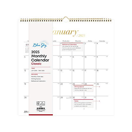 2025 Blue Sky Monthly Wall Calendar, 12” x 12”, Elevated, January To December, 150027